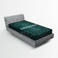 thumbnail image 1 of Ambesonne Constellation Fitted Sheet, Astronomy, Twin Size, Green White, 1 of 2