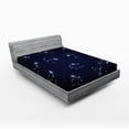 thumbnail image 1 of Ambesonne Constellation Fitted Sheet, Horoscope Chart, Queen Size, Dark Blue White, 1 of 2