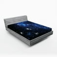 thumbnail image 1 of Ambesonne Constellation Fitted Sheet, Space Star Nebula, Full Size, Blue Black White, 1 of 3