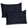 thumbnail image 1 of Ambesonne Constellation Pillow Sham 2 Pack, Stars Sky Map, 26"x20", Dark Blue Yellow White, 1 of 3