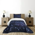 thumbnail image 1 of Ambesonne Constellation Quilted Bedspread Set 2 Pcs, Galaxy and Signs, Twin Size, Pale Blue Dark Blue, 1 of 3