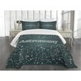 thumbnail image 1 of Ambesonne Constellation Quilted Bedspread Set 3 Pcs, Astronomy, King Size, Green White, 1 of 3