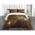 thumbnail image 1 of Ambesonne Constellation Quilted Bedspread Set 3 Pcs, Nebula Infinity, King Size, Pale Coffee Mint Green, 1 of 5