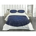 thumbnail image 1 of Ambesonne Constellation Quilted Bedspread Set 3 Pcs, Sky Map Northern, King Size, Blue Cream Violet Blue, 1 of 5