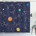 thumbnail image 1 of Ambesonne Constellation Shower Curtain, Zodiac Planets, 69"Wx84"L, Multicolor, 1 of 3