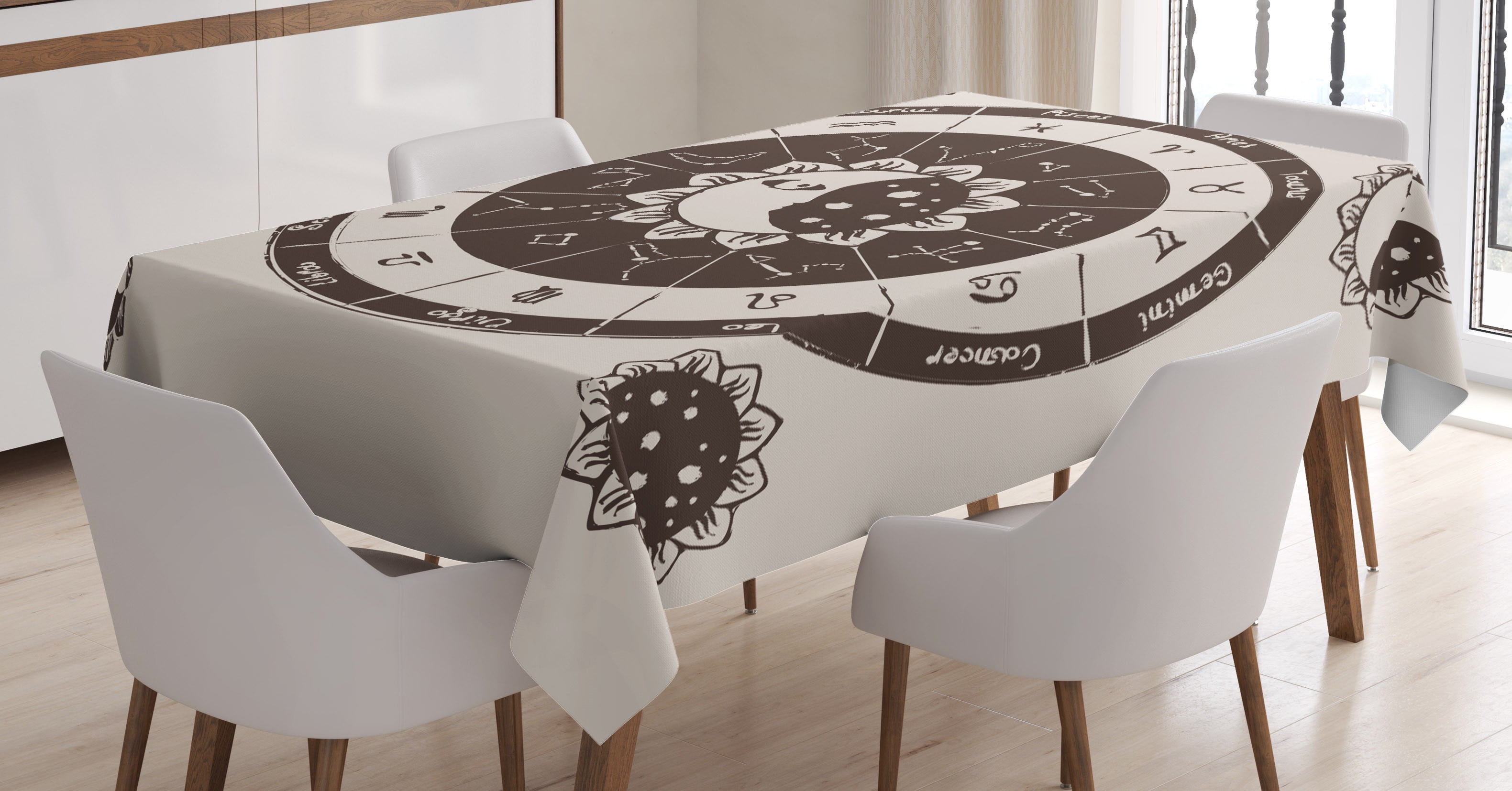 Ambesonne Constellation Tablecloth Rectangular Table Cover, Zodiac Sun ...