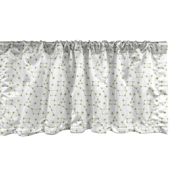Ambesonne Constellation Window Valance, Astronomy with Stars, 54" X 12", Pale Olive Green White