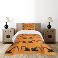 thumbnail image 1 of Ambesonne Construction Quilted Bedspread Set 2 Pcs, Excavator Track, Twin Size, Orange Black, 1 of 3