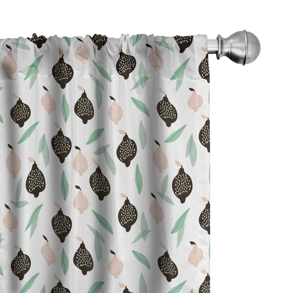 Ambesonne Contemporary Artwork Curtains, Lemon Pattern, Pair of 28"x95", Charcoal Grey Seafoam