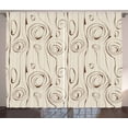 thumbnail image 1 of Ambesonne Contemporary Curtains 2 Panel Set, Scribble Spirals, 108" x 90", Beige and Brown, 1 of 3