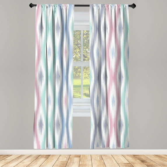 Ambesonne Contemporary Curtains, Art Sketchy Abstract, Pair of 28"x95", Seafoam Pink