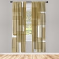thumbnail image 1 of Ambesonne Contemporary Curtains, Cubes Geometric Modern, Pair of 28"x84", Pastel Brown, 1 of 2