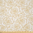 thumbnail image 1 of Ambesonne Contemporary Fabric by the Yard Microfiber, Art Deco Roses, 1 Yard, Peach and White, 1 of 2