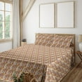 thumbnail image 1 of Ambesonne Contemporary Fitted & Flat Sheet with Sham 3 Pcs Set, Abstract Modern Leafy, Twin, Marigold and Multicolor, 1 of 5