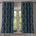 thumbnail image 1 of Ambesonne Contemporary Grommet Curtain, Zigzag Abstract Modern, 50"x60", Dark Sky Blue and Mustard, 1 of 5