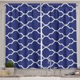 thumbnail image 1 of Ambesonne Contemporary Kitchen Curtains, Continuous Geometric, 55"x45", Navy Blue, 1 of 1