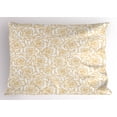 thumbnail image 1 of Ambesonne Contemporary Pillow Sham, Art Deco Roses, 36" X 20", Peach and White, 1 of 2
