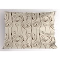 thumbnail image 1 of Ambesonne Contemporary Pillow Sham, Scribble Spirals, 36" X 20", Beige and Brown, 1 of 2