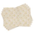 thumbnail image 1 of Ambesonne Contemporary Place Mats Set of 4, Art Deco Roses, Standard Size, Peach and White, 1 of 4