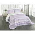 thumbnail image 1 of Ambesonne Contemporary Quilted Bedspread Set 3 Pcs, Stone Band Motif, Queen Size, Lilac Lavender, 1 of 5
