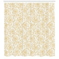 thumbnail image 1 of Ambesonne Contemporary Shower Curtain, Art Deco Roses, 69"Wx84"L, Peach and White, 1 of 3