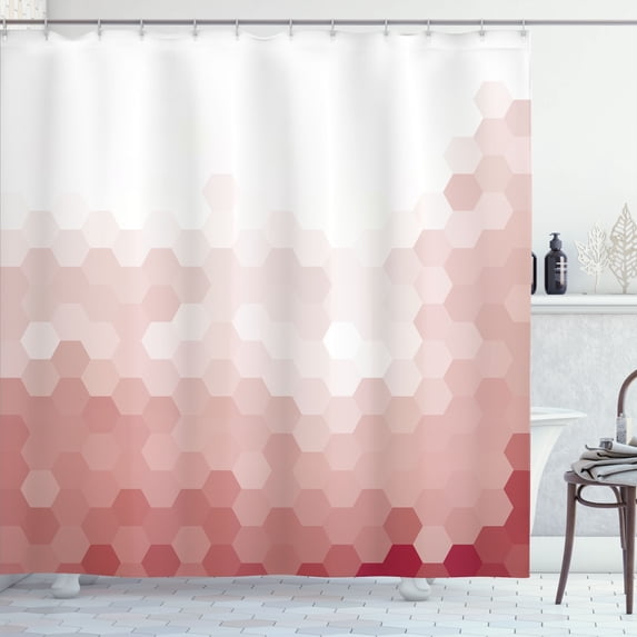 Ambesonne Contemporary Shower Curtain, Geometric Abstract Art, 69"Wx75"L, Dried Rose