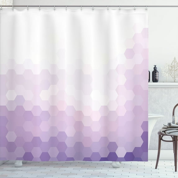 Ambesonne Contemporary Shower Curtain, Geometric Abstract Art, 69"Wx75"L, Pastel Purple