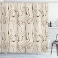 thumbnail image 1 of Ambesonne Contemporary Shower Curtain, Scribble Spirals, 69"Wx84"L, Beige and Brown, 1 of 3