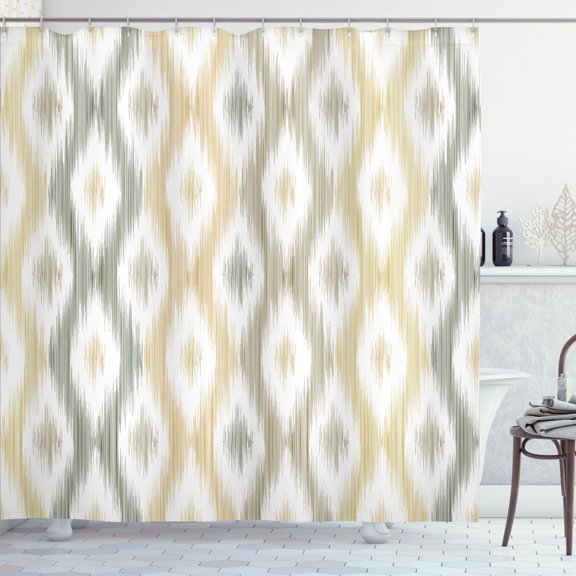 Ambesonne Contemporary Shower Curtain, Sketchy Abstract Print, 69"Wx70"L, Pale Camel