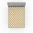 thumbnail image 1 of Ambesonne Cookie Fitted Sheet, Circular Motif Watercolor, Queen Size, Pale Brown and Beige, 1 of 5