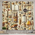 thumbnail image 1 of Ambesonne Cooking Themed Kitchen Curtains, Chef Food Kitchen, 55"x36", Cream and Orange, 1 of 3