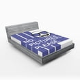 thumbnail image 1 of Ambesonne Cool Emoji Fitted Sheet, Character and Lettering, King Size, Lavender Blue and White, 1 of 3