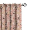 thumbnail image 1 of Ambesonne Coral Curtains, Heart Valentines Love, Pair of 28"x63", Coral, 1 of 5