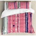 thumbnail image 1 of Ambesonne Coral Duvet Cover Sets, Doodle Lines, 2-Queen, Coral Indigo Coconut, 1 of 7