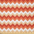 thumbnail image 1 of Ambesonne Coral Fabric by the Yard Microfiber, Chevron Arrows Geometric, 10 Yards, Orange Coral White, 1 of 2