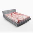 thumbnail image 1 of Ambesonne Coral Fitted Sheet, Watercolor Branchs Fall Art, Queen Size, Dark Coral, 1 of 2