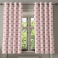 thumbnail image 1 of Ambesonne Coral Grommet Curtain, Checkered Fleur De Lis, 50" x 54", Pale Pink Coral, 1 of 6