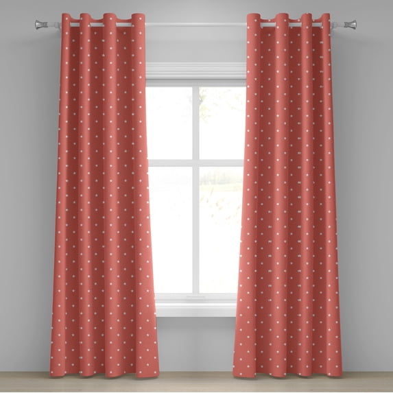 Ambesonne Coral Grommet Curtain, Stars Outer, 50" x 108", Coral White