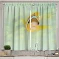 thumbnail image 1 of Ambesonne Coral Kitchen Curtains, Funny Clown Fish Sea Anemone, 55"x45", Pale Mustard Almond Green, 1 of 1