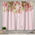 thumbnail image 1 of Ambesonne Coral Kitchen Curtains, Rose and Alstroemeria Flowers, 55"x24", Olive Green and Soft Pink, 1 of 3