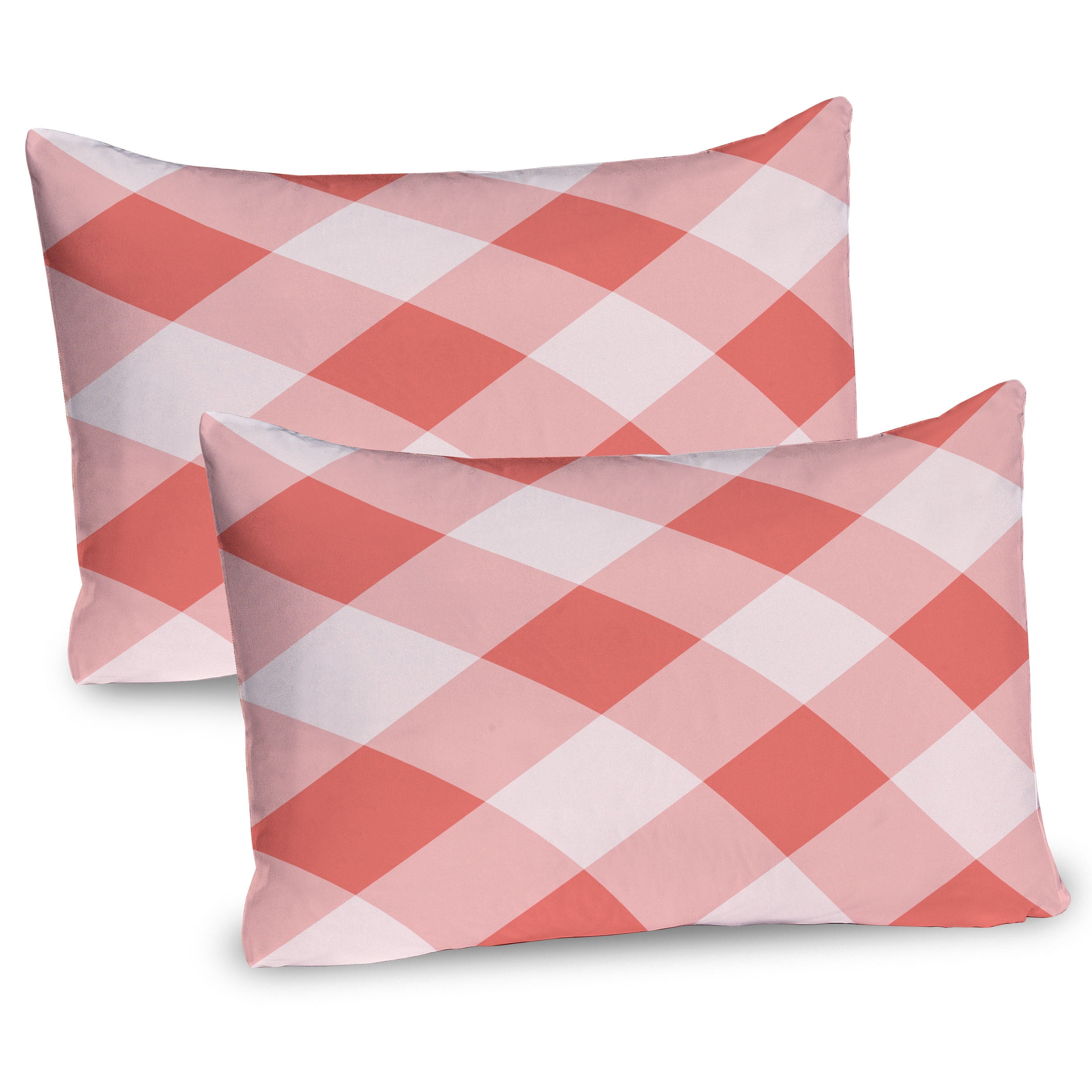 Coral Cream Microfiber Standard Pillow Sham Set