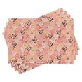 thumbnail image 1 of Ambesonne Coral Place Mats Set of 4, Heart Valentines Love, Standard Size, Coral, 1 of 6