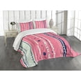 thumbnail image 1 of Ambesonne Coral Quilted Bedspread Set 3 Pcs, Doodle Lines, King Size, Coral Indigo Coconut, 1 of 5