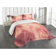 thumbnail image 1 of Ambesonne Coral Quilted Bedspread Set 3 Pcs, Majestic Evening Sky Soft, Queen Size, Coral Dark Coral, 1 of 5