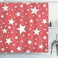 thumbnail image 1 of Ambesonne Coral Shower Curtain, Big Small Vibrant Stars, 69"Wx75"L, Coral Red White, 1 of 3