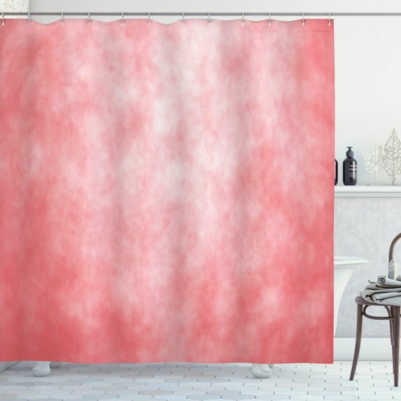 Ambesonne Coral Shower Curtain, Pale Spring Watercolor, 69"Wx75"L, Coral Peach Salmon