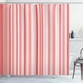 thumbnail image 1 of Ambesonne Coral Shower Curtain, Vertically Striped Retro, 69"Wx84"L, Coral Pale Pink White, 1 of 3