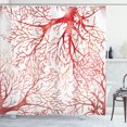 thumbnail image 1 of Ambesonne Coral Shower Curtain, Watercolor Branchs Fall Art, 69"Wx84"L, Dark Coral, 1 of 5