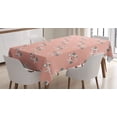 thumbnail image 1 of Ambesonne Coral Tablecloth Rectangular Table Cover, Grunge Circle Flower Art, 60"x84", Coral Grey, 1 of 3