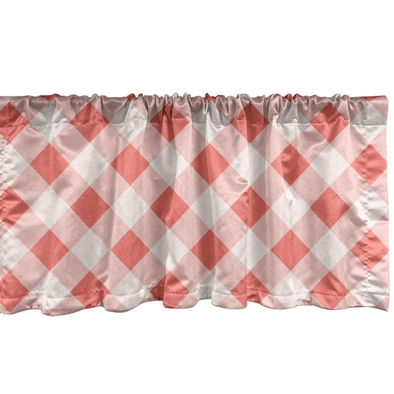 Ambesonne Coral Window Valance, Vintage Old Fashion Art, 42" x 18", Coral Cream